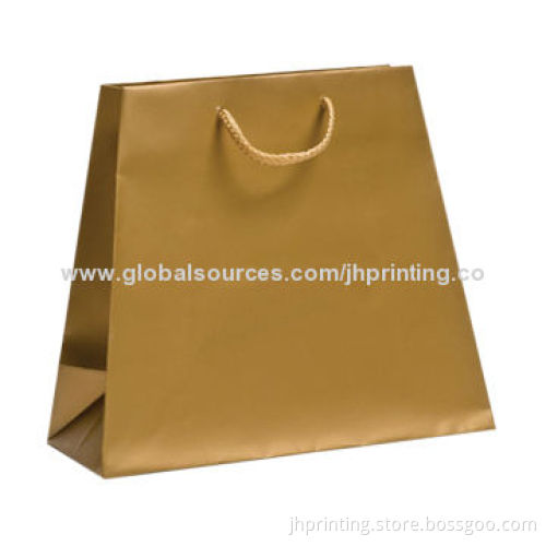 Gold Gift Shopper, Logo Can Be Printed, OEM Order Welcome